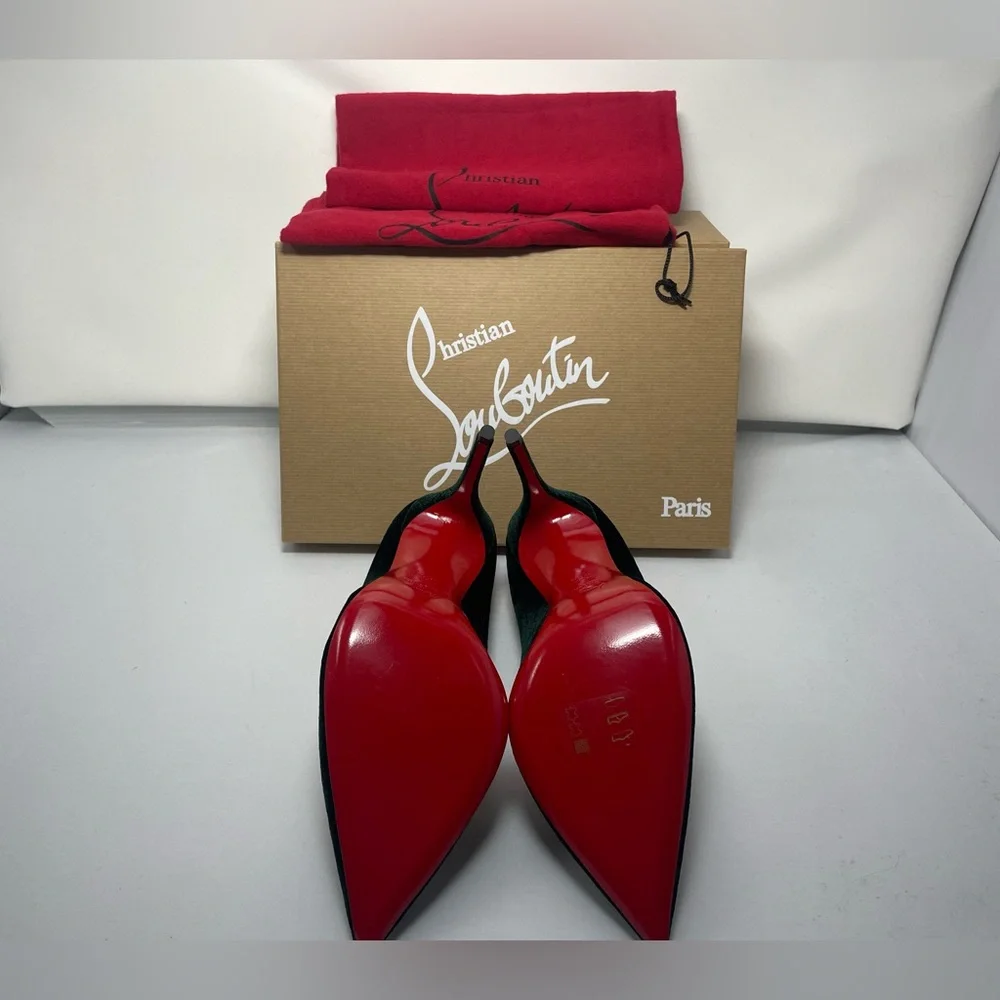 Christian Louboutin Dark Green Heels - Picture 4 of 10